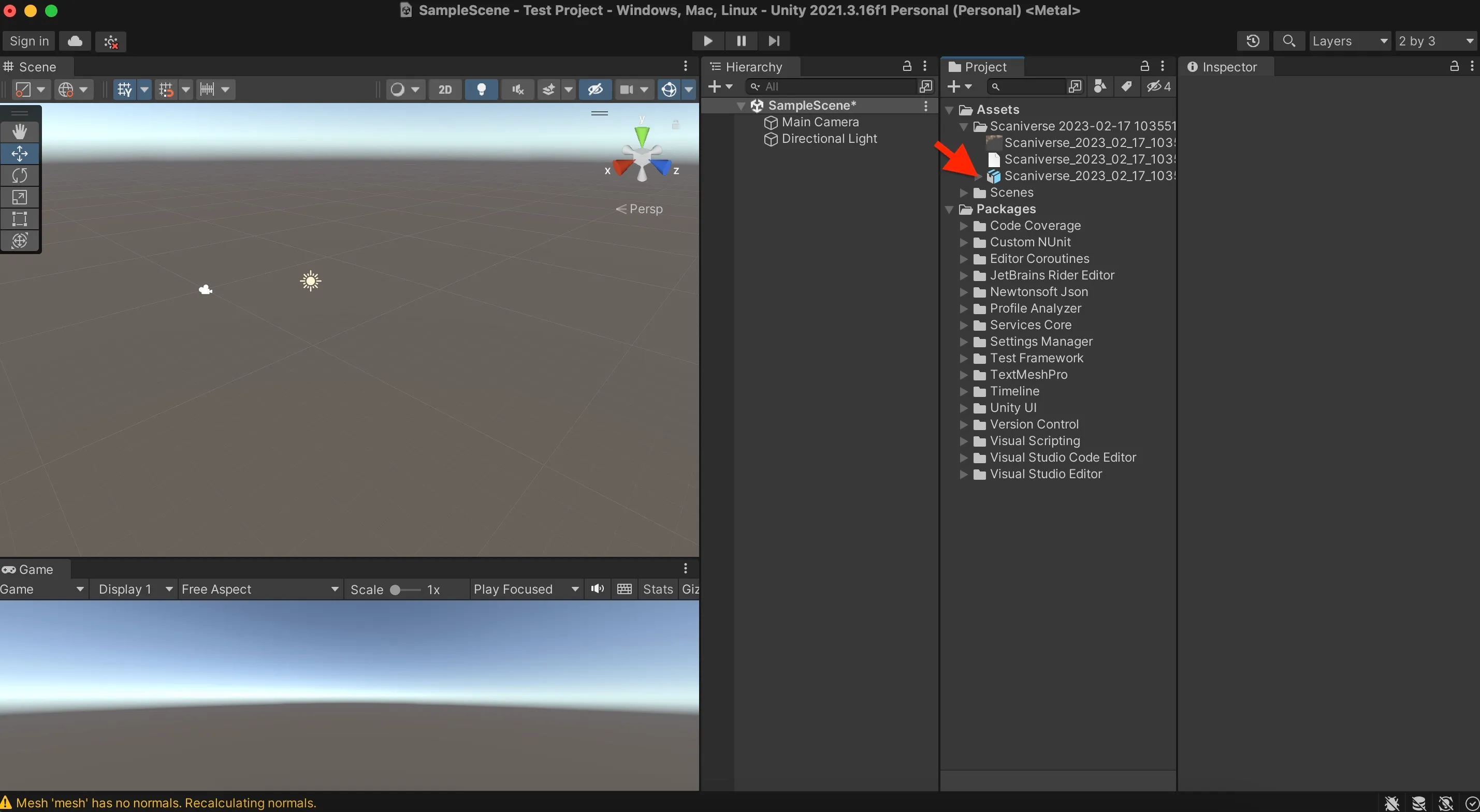 Projectウィンドウ